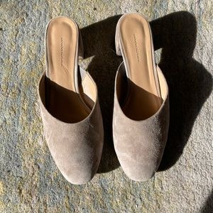 Taupe Banana Republic Suede Mules